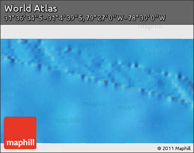 Physical 3D Map of the Area around 31° 20' 36" S, 78° 58' 29" W