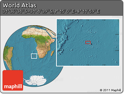 Satellite Location Map of the Area around 31° 20' 36" S, 7° 43' 29" E