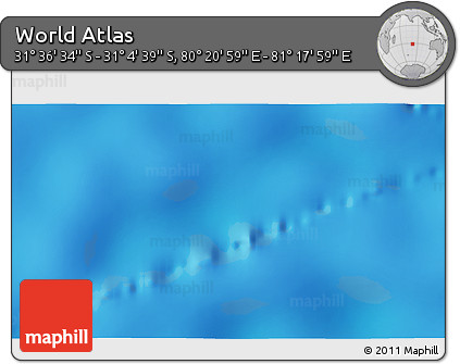 Physical 3D Map of the Area around 31° 20' 36" S, 80° 49' 29" E