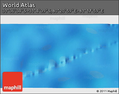 Physical 3D Map of the Area around 31° 20' 36" S, 80° 49' 29" E