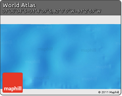 Physical 3D Map of the Area around 31° 20' 36" S, 81° 31' 30" W