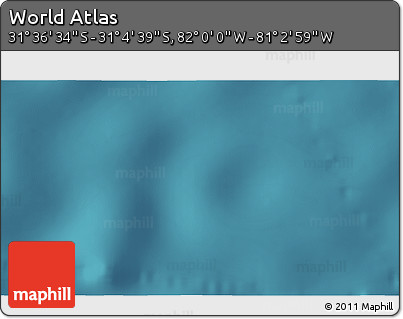 Satellite 3D Map of the Area around 31° 20' 36" S, 81° 31' 30" W