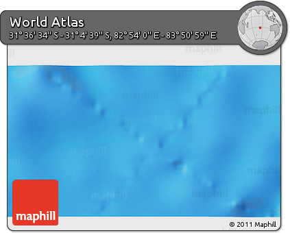 Physical 3D Map of the Area around 31° 20' 36" S, 83° 22' 30" E