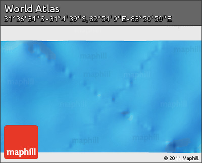 Physical 3D Map of the Area around 31° 20' 36" S, 83° 22' 30" E