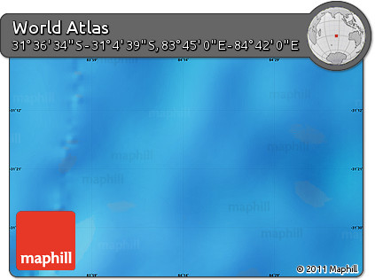 Physical Map of the Area around 31° 20' 36" S, 84° 13' 29" E