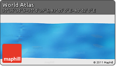 Physical Panoramic Map of the Area around 31° 20' 36" S, 84° 13' 29" E