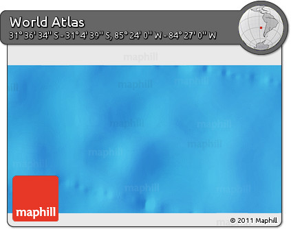 Physical 3D Map of the Area around 31° 20' 36" S, 84° 55' 30" W