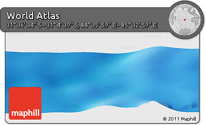 Physical Panoramic Map of the Area around 31° 20' 36" S, 85° 4' 29" E