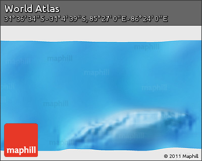 Physical 3D Map of the Area around 31° 20' 36" S, 85° 55' 30" E