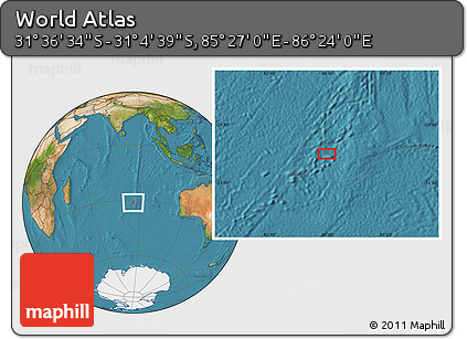 Satellite Location Map of the Area around 31° 20' 36" S, 85° 55' 30" E