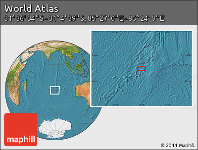 Satellite Location Map of the Area around 31° 20' 36" S, 85° 55' 30" E