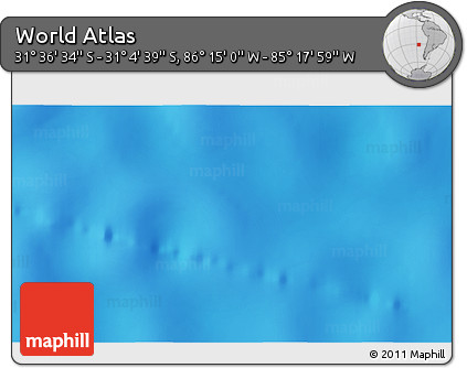 Physical 3D Map of the Area around 31° 20' 36" S, 85° 46' 30" W