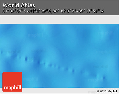Physical 3D Map of the Area around 31° 20' 36" S, 85° 46' 30" W