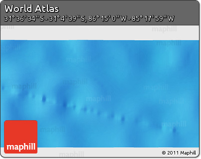 Physical 3D Map of the Area around 31° 20' 36" S, 85° 46' 30" W