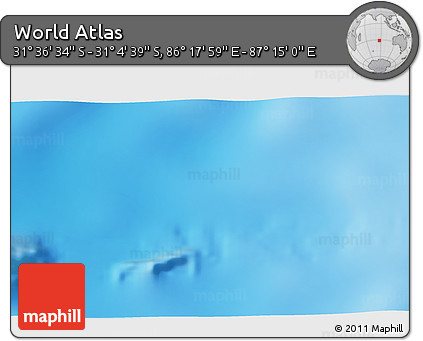 Physical 3D Map of the Area around 31° 20' 36" S, 86° 46' 30" E