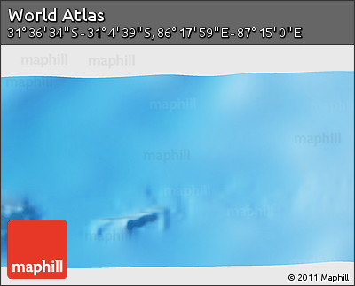 Physical 3D Map of the Area around 31° 20' 36" S, 86° 46' 30" E