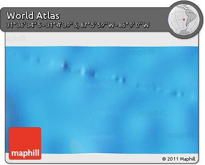 Physical 3D Map of the Area around 31° 20' 36" S, 86° 37' 30" W