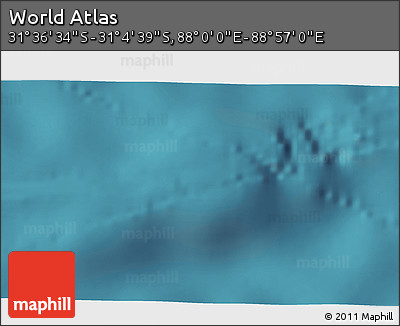 Satellite 3D Map of the Area around 31° 20' 36" S, 88° 28' 29" E