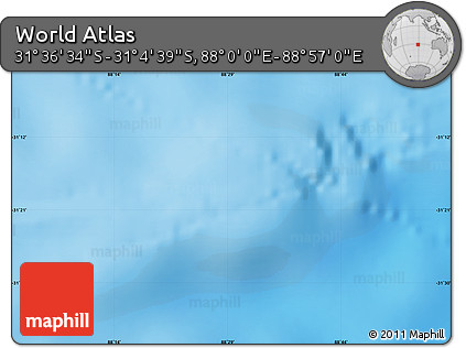 Physical Map of the Area around 31° 20' 36" S, 88° 28' 29" E