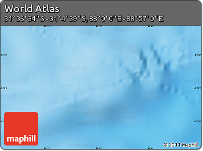 Physical Map of the Area around 31° 20' 36" S, 88° 28' 29" E