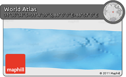 Physical Panoramic Map of the Area around 31° 20' 36" S, 88° 28' 29" E