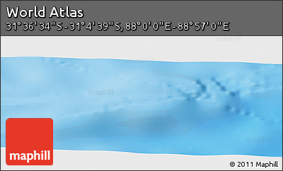 Physical Panoramic Map of the Area around 31° 20' 36" S, 88° 28' 29" E