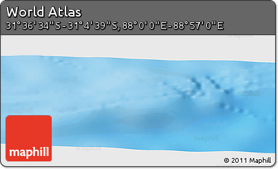 Physical Panoramic Map of the Area around 31° 20' 36" S, 88° 28' 29" E