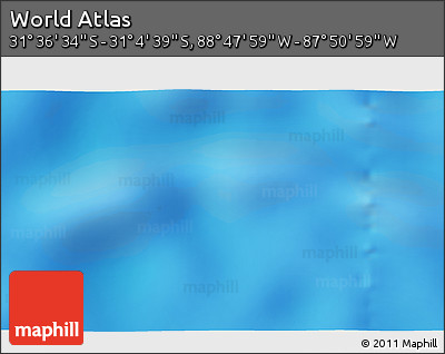 Physical 3D Map of the Area around 31° 20' 36" S, 88° 19' 29" W