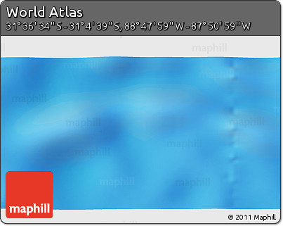 Physical 3D Map of the Area around 31° 20' 36" S, 88° 19' 29" W