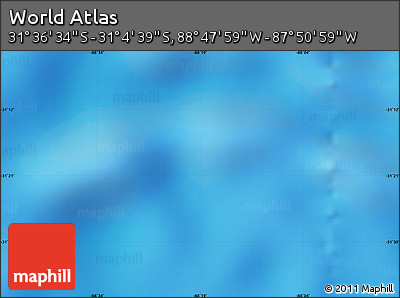 Physical Map of the Area around 31° 20' 36" S, 88° 19' 29" W