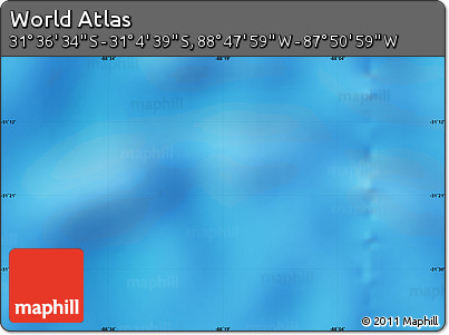 Physical Map of the Area around 31° 20' 36" S, 88° 19' 29" W