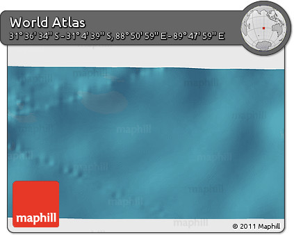Satellite 3D Map of the Area around 31° 20' 36" S, 89° 19' 29" E