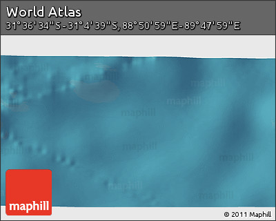 Satellite 3D Map of the Area around 31° 20' 36" S, 89° 19' 29" E