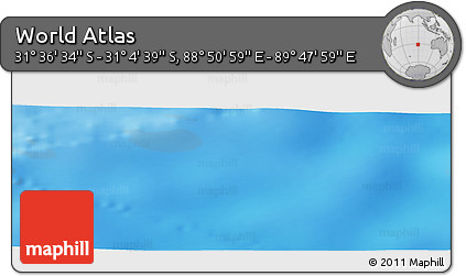 Physical Panoramic Map of the Area around 31° 20' 36" S, 89° 19' 29" E