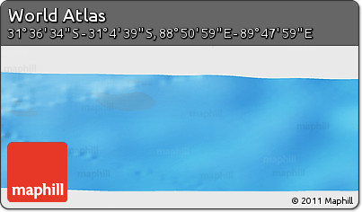 Physical Panoramic Map of the Area around 31° 20' 36" S, 89° 19' 29" E