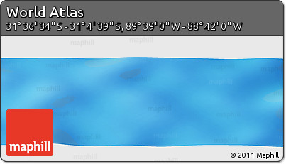 Shaded Relief Panoramic Map of the Area around 31° 20' 36" S, 89° 10' 30" W