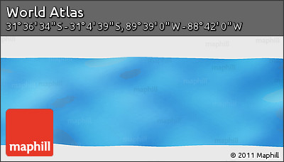 Shaded Relief Panoramic Map of the Area around 31° 20' 36" S, 89° 10' 30" W