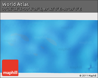 Physical 3D Map of the Area around 31° 20' 36" S, 90° 10' 30" E