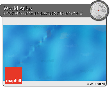 Shaded Relief 3D Map of the Area around 31° 20' 36" S, 91° 1' 30" E