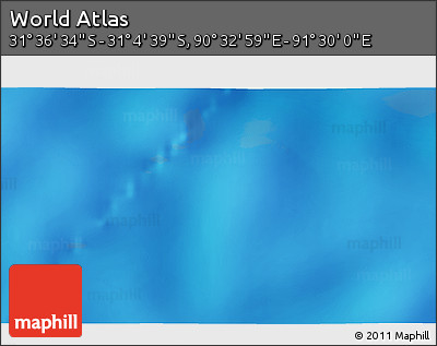 Shaded Relief 3D Map of the Area around 31° 20' 36" S, 91° 1' 30" E