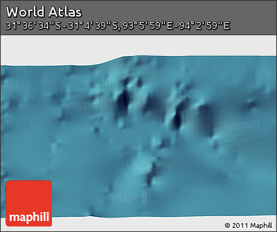 Satellite 3D Map of the Area around 31° 20' 36" S, 93° 34' 29" E