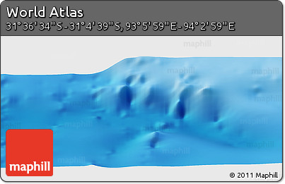 Physical Panoramic Map of the Area around 31° 20' 36" S, 93° 34' 29" E