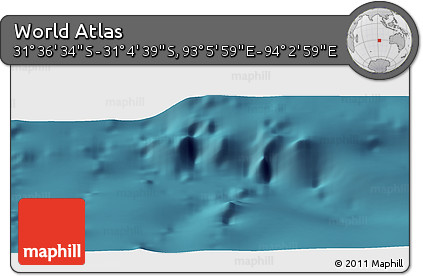 Satellite Panoramic Map of the Area around 31° 20' 36" S, 93° 34' 29" E