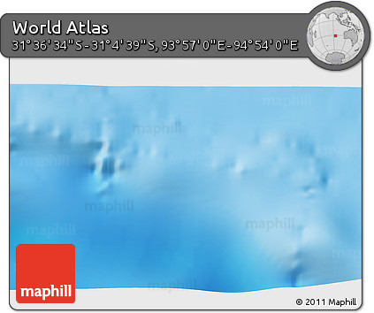 Physical 3D Map of the Area around 31° 20' 36" S, 94° 25' 30" E