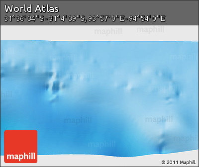 Physical 3D Map of the Area around 31° 20' 36" S, 94° 25' 30" E