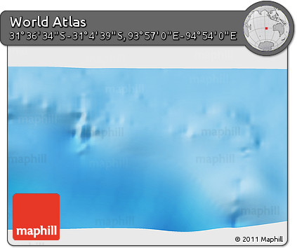 Shaded Relief 3D Map of the Area around 31° 20' 36" S, 94° 25' 30" E