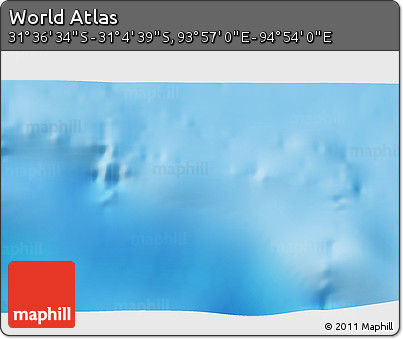 Shaded Relief 3D Map of the Area around 31° 20' 36" S, 94° 25' 30" E