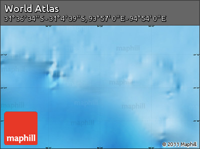 Shaded Relief Map of the Area around 31° 20' 36" S, 94° 25' 30" E