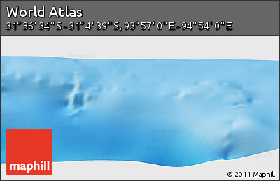 Physical Panoramic Map of the Area around 31° 20' 36" S, 94° 25' 30" E