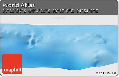 Physical Panoramic Map of the Area around 31° 20' 36" S, 94° 25' 30" E